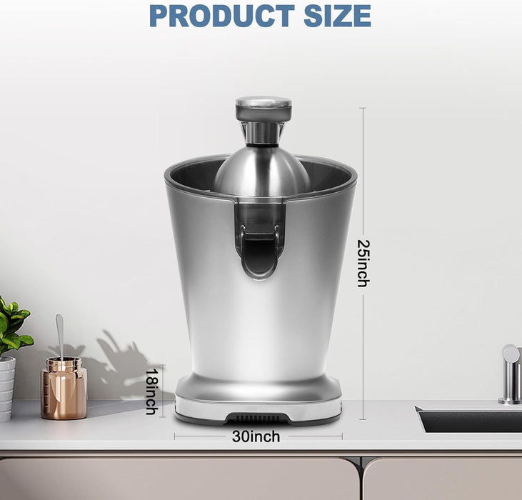 Simenmax Electric Citrus Juicer, Automatic Orange and Lemon Squeezer for Fresh Juice, 75W Quiet Motor, Easy-Clean Design for Home Kitchen