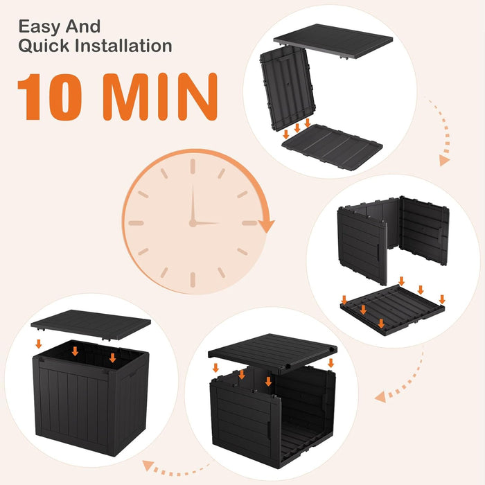 Simenmax 31-Gallon Outdoor Deck Box - Weatherproof Lockable Storage Container for Patio, Garden,Black