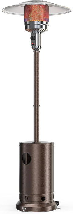 Simenmax Propane Heater, 48,000 BTU Outdoor Heaters for Patio with Auto-off Safety Simenmax Protection System, Double-Layer Stainless Steel with Wheels for Backyard, Deck, Garden, Porch