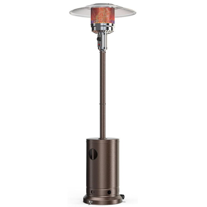 Simenmax Propane Heater, 48,000 BTU Outdoor Heaters for Patio with Auto-off Safety Simenmax Protection System, Double-Layer Stainless Steel with Wheels for Backyard, Deck, Garden, Porch