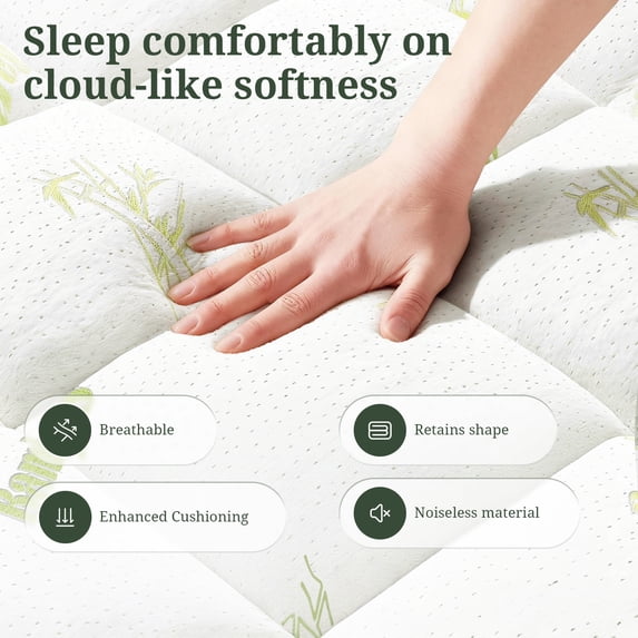 Aidoly&nbsp; Cooling Mattress Topper with Bamboo Viscose - Bed Topper Mattress Cover with 8-16 Inch Deep Pocket for Pressure Relief &amp; Hot Sleepers