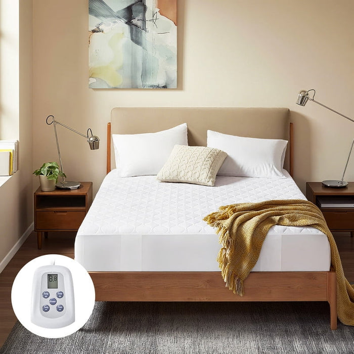 Betcozy Heated Mattress Pad, Secure ETL Certified Comfort Pad- Luxury Quilted Electric Mattress Pad with Deep Pocket - 12 Adjustable Heat Settings with Timer, Queen, White