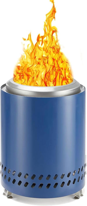 Blorly Tabletop Fire Pit, 7-Inch Smokeless Stainless Steel Firepit for Camping, Outdoor Patio and Backyard, Blue