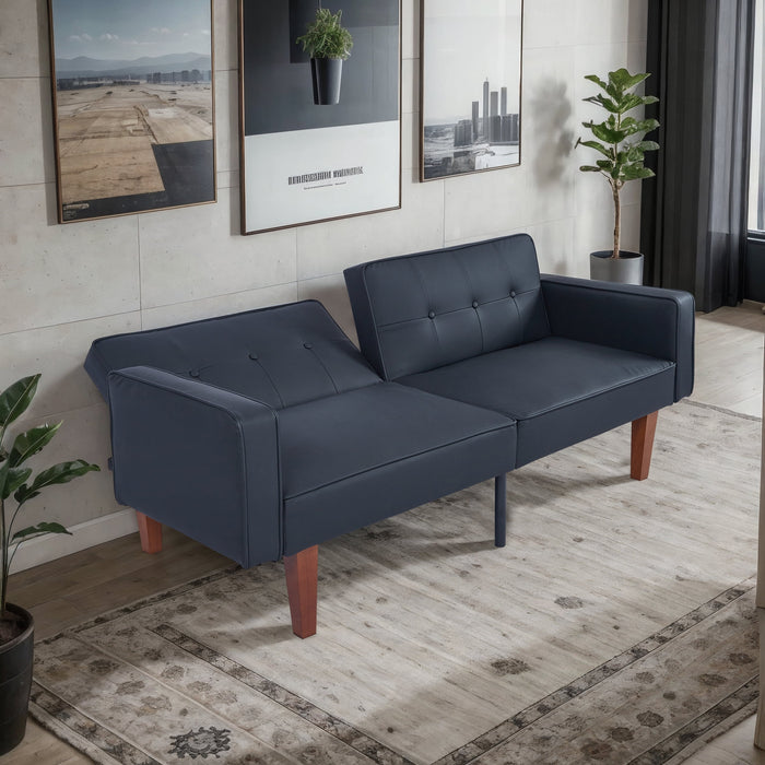 Blorly Sofa Couch - Futon Sofa Bed, Sofa Sleeper, Modern Convertible Lazy Futon for Living Room, 68 inch, Space, Apartment Office, Dark Grey