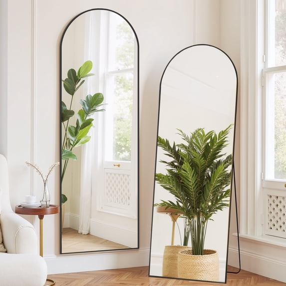 Parcus Full Length Mirror with Stand, Shatterproof Floor Mirror for Bedroom, Living Room, Wall Mounted or Leaning, Aluminum Frame Body Mirror