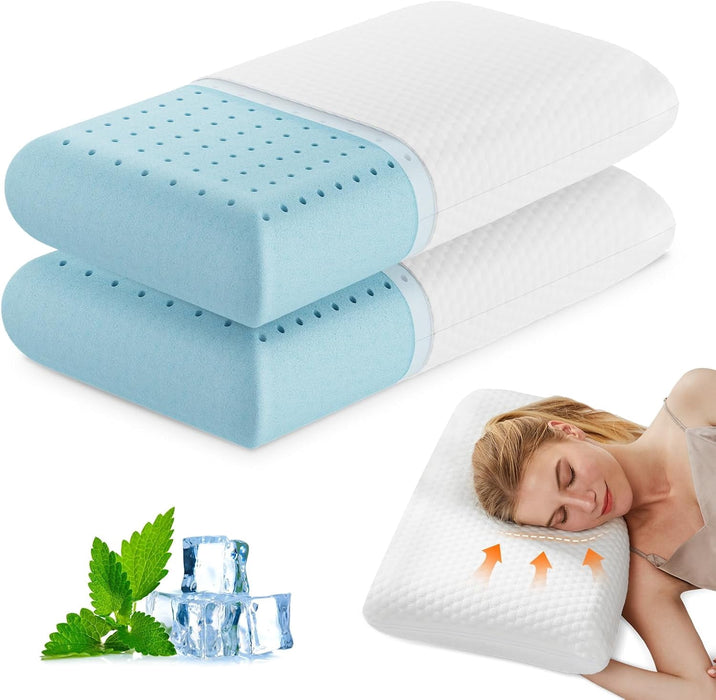 Simenmax 2PCS Cervical Pillow- Ergonomic Neck Pillow for Side & Back Sleepers, Adjustable Cooling Pillow