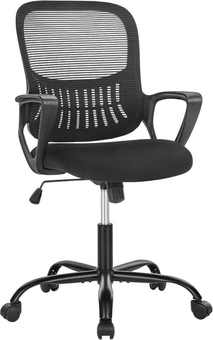 Bigleap Office Chair, Ergonomic Computer Chair, Mesh Desk Chairs with Comfy Lumbar Support and Armrest for Home, Bedroom, Study, Student, Adults, Black