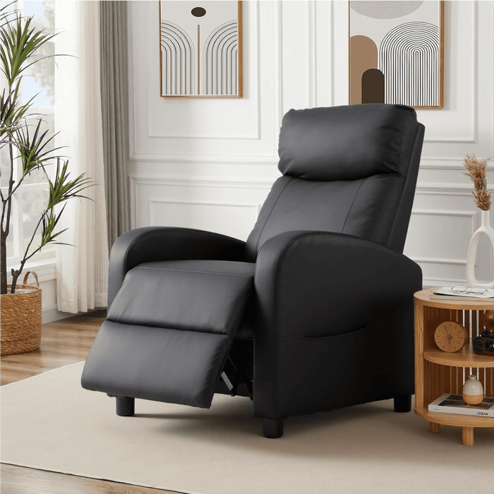 Taoset Adjustable Recliner Chair for Living Room, Bedroom - 90掳 to 160掳 Reclining Range with Lumbar Support, Black