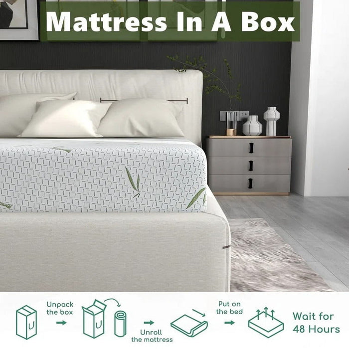 Beddle King Green Tea Memory Foam Mattress 14 Inch, Medium Firm Mattress for Pressure Relief, CertiPUR-US & Oeko-TEX Certified, Bed in a Box