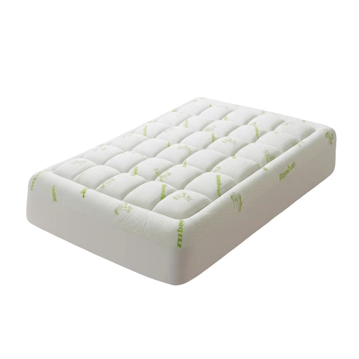 Nextay Bamboo Viscose Mattress Topper, Breathable Soft Mattress Topper with Full Elastic Skirt & Deep Pockets for Back Pain Relief, Twin Size, Green