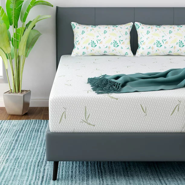 Full Mattress, 10 inch Memory Foam Mattress Bed in a box, with Green Tea Cooling Gel, Medium, Made in USA