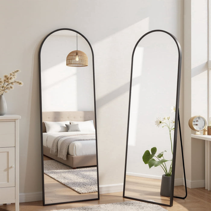 Taoset 58"x19" Arched Full Length Mirror Full Body Mirror Floor Mirror Standing Hanging or Leaning Wall,Black
