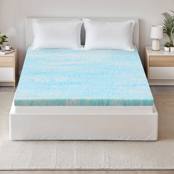 Nextay 3"Gel Memory Foam Mattress,Twin Size Comfort Supportive Medium-Firm Mattress in a Box,Blue