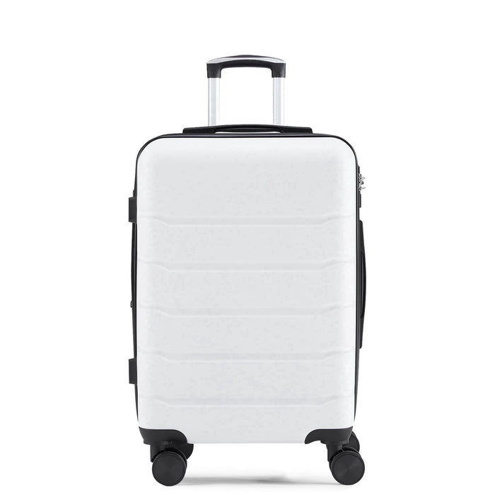 Taoset 20-Inch Expandable Blue Hard Shell Luggage, ABS Suitcase with Dual Spinner Wheels, TSA Accepted Lock, Wet/Dry Compartments, Lightweight & Durable for Travel, White