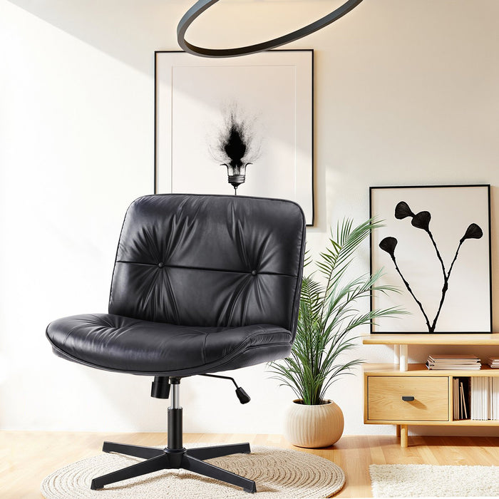 Armless Criss Cross Legged Chair, OverSized Desk Chairs, Adjustable Swivel Vanity / Rest Chair