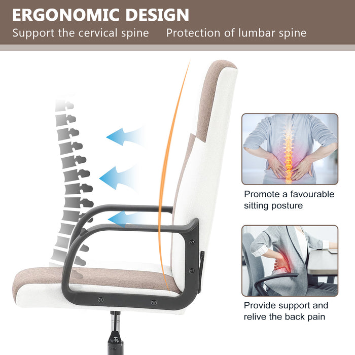 Office Chair, High Back Ergonomic Computer Chair for Big and Tall People, Adjustable Home Office Study Chair with Armrests and Rolling Wheels