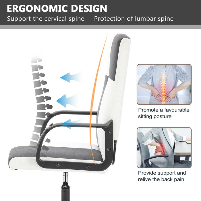 Office Chair, High Back Ergonomic Computer Chair for Big and Tall People, Adjustable Home Office Study Chair with Armrests and Rolling Wheels
