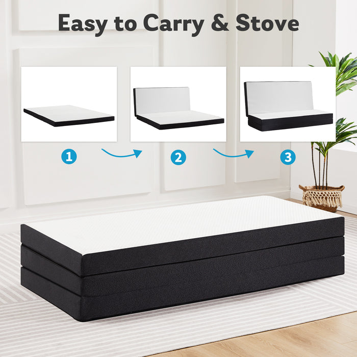 3''Tri-fold mattress Memory Foam Mattress, Full Size