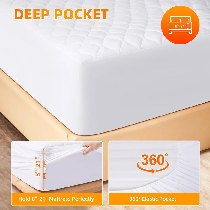 Sybels Ultra-Comfort Quilted Heated Mattress Pad | Full Size | 12 Heat Settings & Timer | Deep Pocket Design | ETL Certified (75"×54")