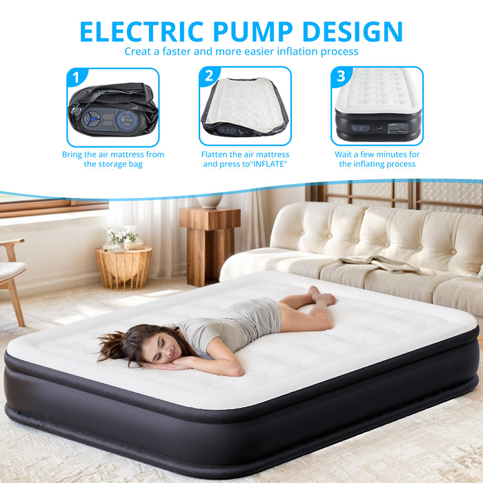 Bigleap Air Mattress Twin with Built in Pump, 18-Inch Raised Inflatable Blow up Camping Bed