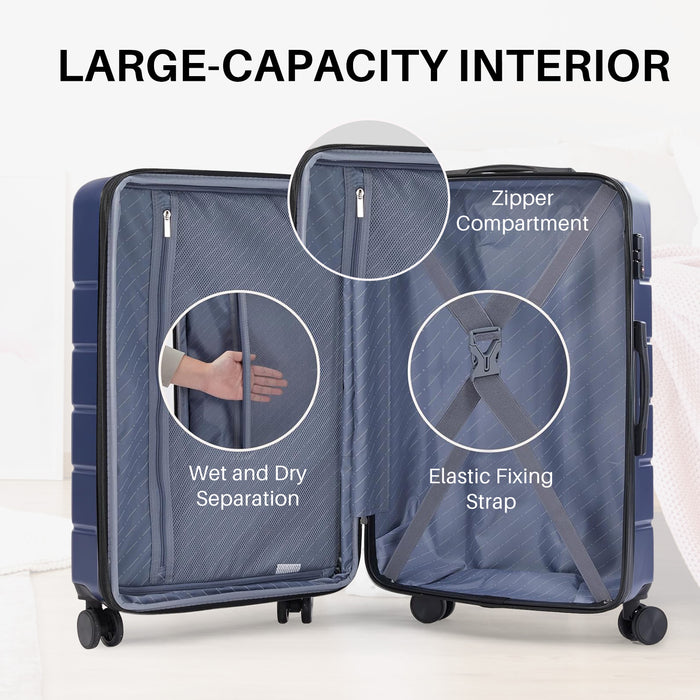 Bigleap Carry-On Luggage, 28 inch Hard Shell Rolling Suitcase for Travel Expandable Lightweight with Spinner Wheels TSA Lock