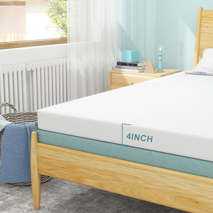 WOod-it Memory Foam Mattress Topper Twin - 7-Zone Bed Topper with Air Mattress Cover - 3 inch Cooling Gel Bed Mattress Pad for Back Pain