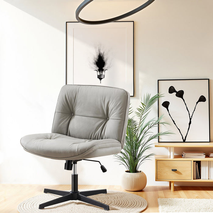 Armless Criss Cross Legged Chair, OverSized Desk Chairs, Adjustable Swivel Vanity / Rest Chair