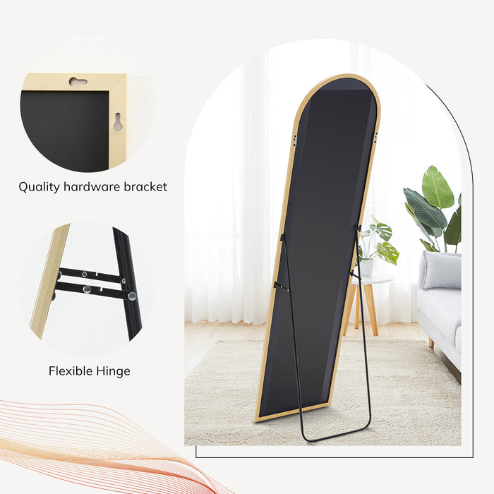 SIMENMAX Full Length Mirror, Full Body Mirror Floor Mirror Standing Hanging or Leaning Wall, Wall Mirror with Stand Aluminum Alloy Thin Frame for Bedroom Cloakroom