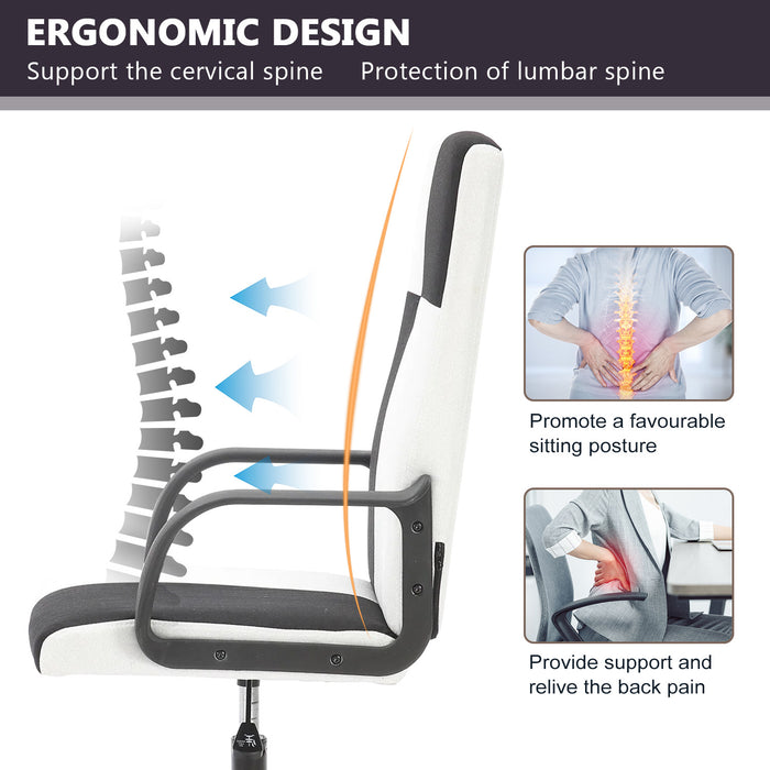 Office Chair, High Back Ergonomic Computer Chair for Big and Tall People, Adjustable Home Office Study Chair with Armrests and Rolling Wheels
