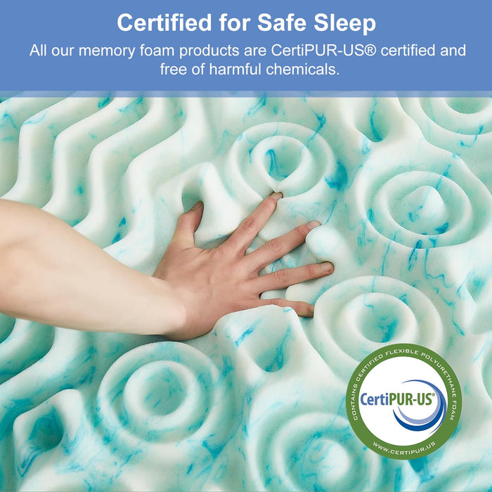 Gel Memory Foam Mattress Topper with Washable Cover,Pressure Relief for Back Pain