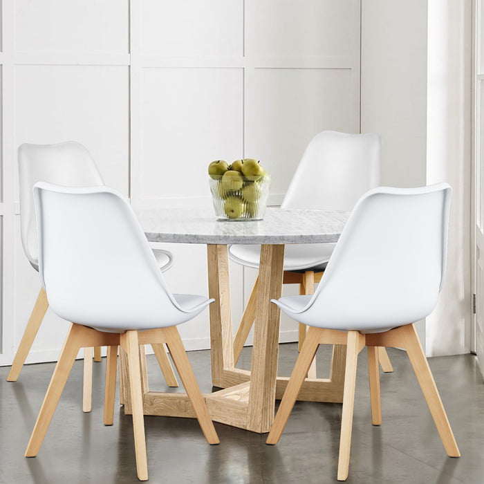 Aidoly Set of 4 Dining Kitchen Chairs, Modern Chair with Wood Legs, PU Leather with Soft Cushion