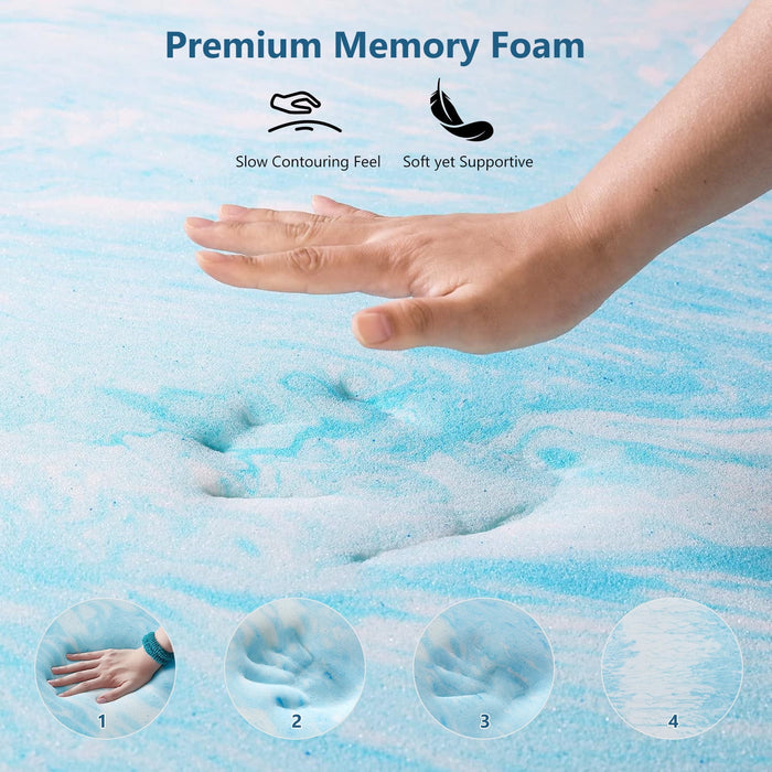Beddle Mattress Topper,Gel Memory Foam Bed Topper,Pressure Relief for Back Pain