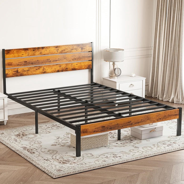 Taoset 12.8 inch High Steel Bed Frame with Underbed Storage - No Box Spring Needed, Tool-Free Assembly, Full