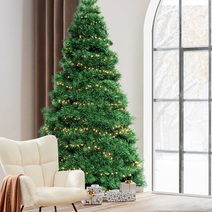 Simenmax 6ft Pre-lit Artificial Christmas Tree, 700 Branch Tips with 250 Incandescent Lights, Hinged Spruce for Home Office Holiday Decor