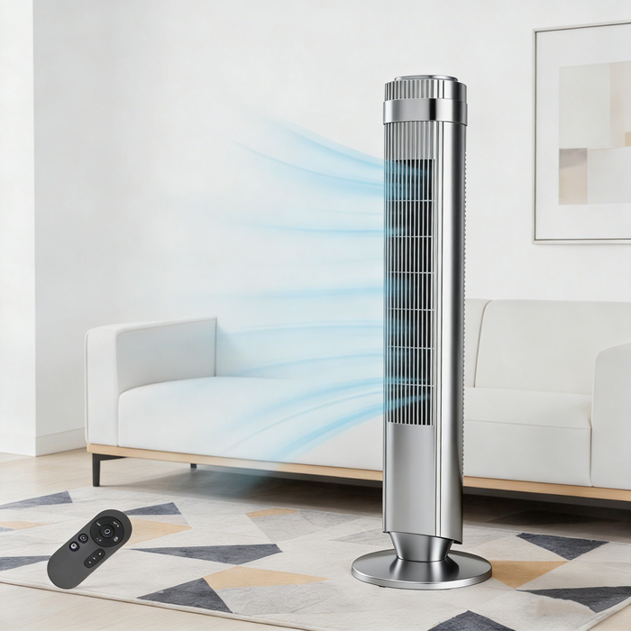 Beddle Tower Fan for Home, 36" Standing Floor Fan with Remote, Bladeless Fan Cold Air Quiet, 5 Speeds, 4 Modes, LED Display