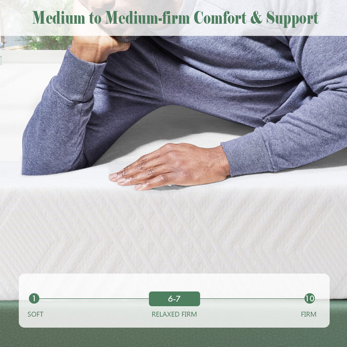 Memory Foam Mattress Bed in a Box,with Green Tea Cooling Gel, Made in USA