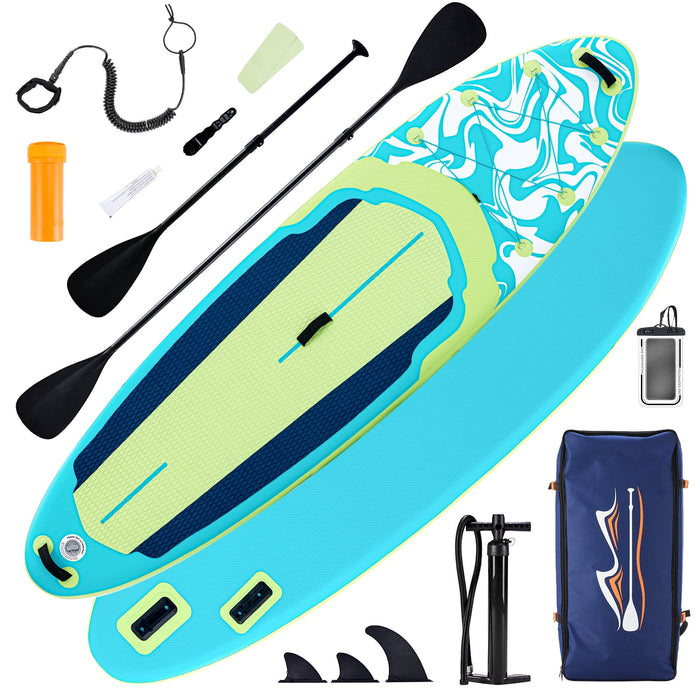 Betcozy Inflatable Stand Up Paddle Board, 2-in-1 Paddle with Premium SUP Paddleboard Accessories, Stable & Non-Slip Deck for Adults & Youth of All Skill Levels, Fresh Blue