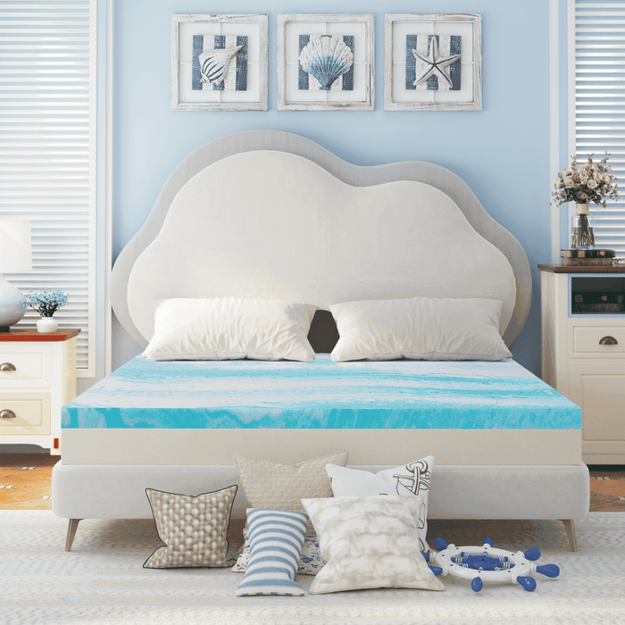Blorly Mattress Topper, 4 inch CalKing Gel Infused Mattress Topper, Memory Foam Mattress Topper