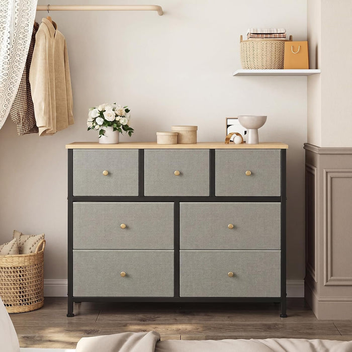 4/5/7/8/9 Drawer Dresser, TINKLE WELL Wide Fabric Storage Chest for Bedroom, Living Room, Closet