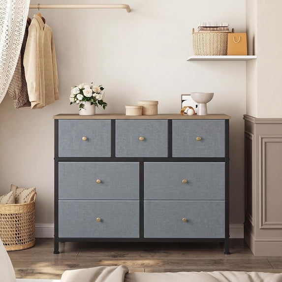 4/5/7/8/9 Drawer Dresser, TINKLE WELL Wide Fabric Storage Chest for Bedroom, Living Room, Closet