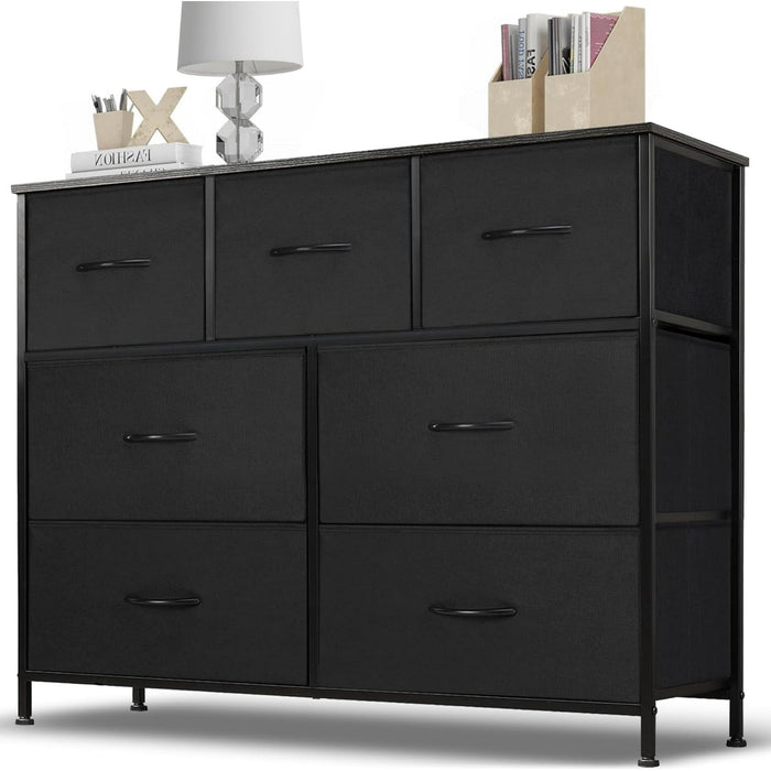 TV Stand, Modern Simple TV Cabinet with Storage Drawers, Fabric TV Console, Media Gaming Stand for Living Room, Bedroom