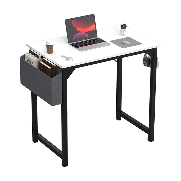 TINKLE WELL TINKLE WELL Computer Desk Small Office Desk Writing Desks Study Table Modern Simple Style Work Table with Storage Bag for Bedroom-31IN