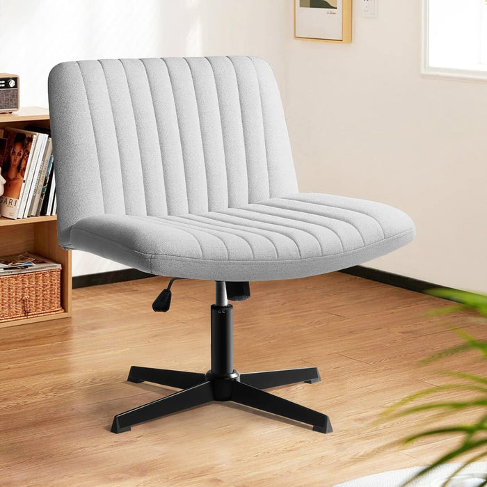 Fabric Padded Armless Wide Seat 120¡ã Rocking Mid Back Ergonomic Computer Task Vanity Chairs