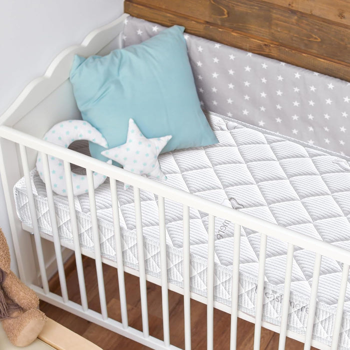 Yangming 52"x 28" Pack and Play Mattress Pad, Crib and Toddler Mattress Portable Mattress Firmness，White