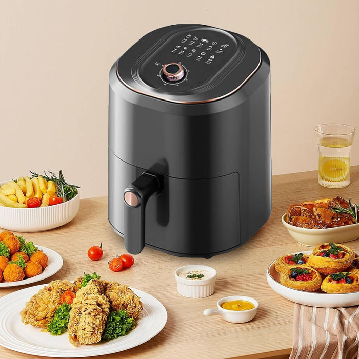 Sybels Air Fryer with Viewing Window, 6-Quart 12-in-1 Multi-Function Appliance for Air Frying, Roasting, Baking & Dehydrating, Beige