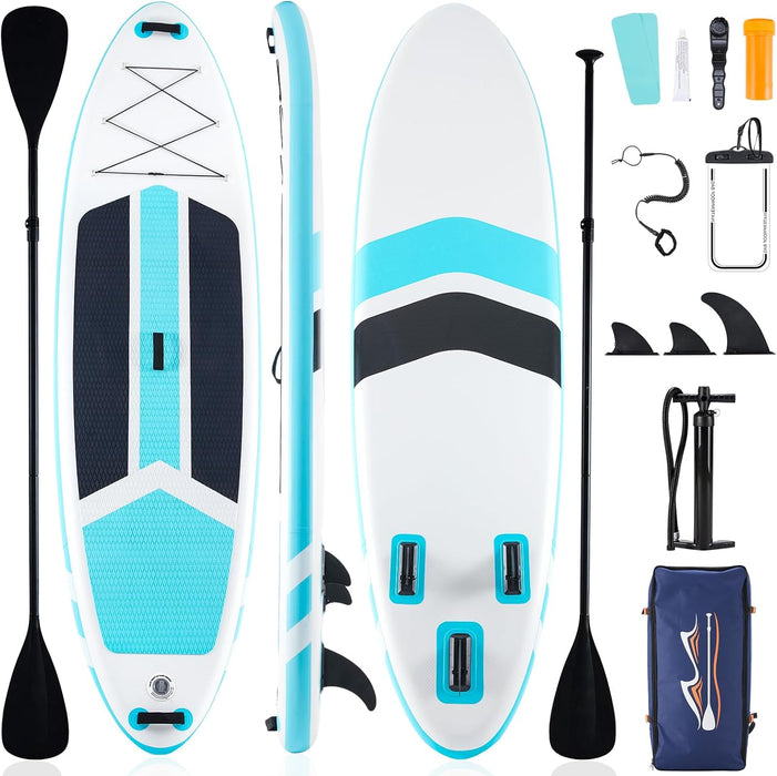 Simenmax Inflatable Paddle Board Stand Up Paddle Board 6‘’ Thick 2-in-1 Paddle with Sup Accessories & Carry Bag & Fast Pumping for All Skill Levels, Orange