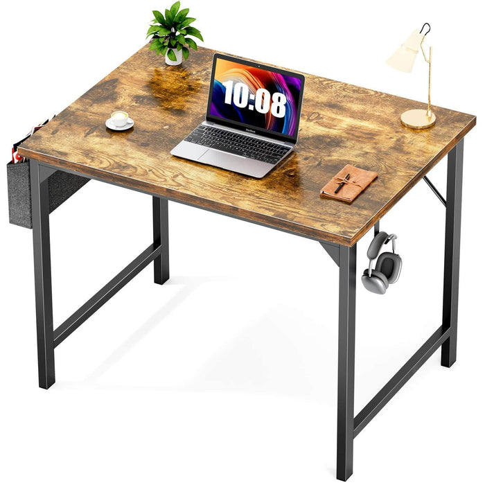 TINKLE WELL TINKLE WELL Computer Desk Small Office Desk Writing Desks Study Table Modern Simple Style Work Table with Storage Bag for Bedroom-31IN