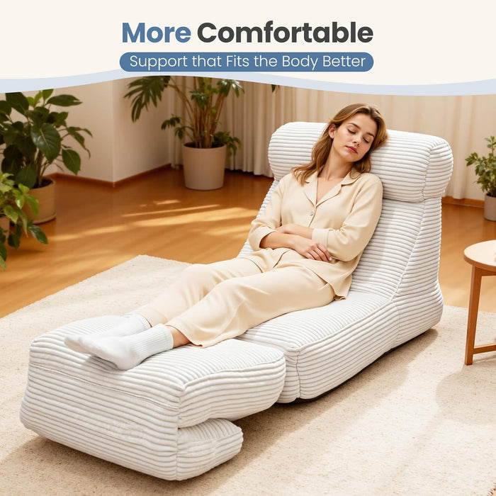 Simenmax 84" Convertible Sofa Bed, 3-in-1 Foldable Futon Sleeper with Back Support, Modern Floor Chair for Small Spaces, Office, Apartment, White