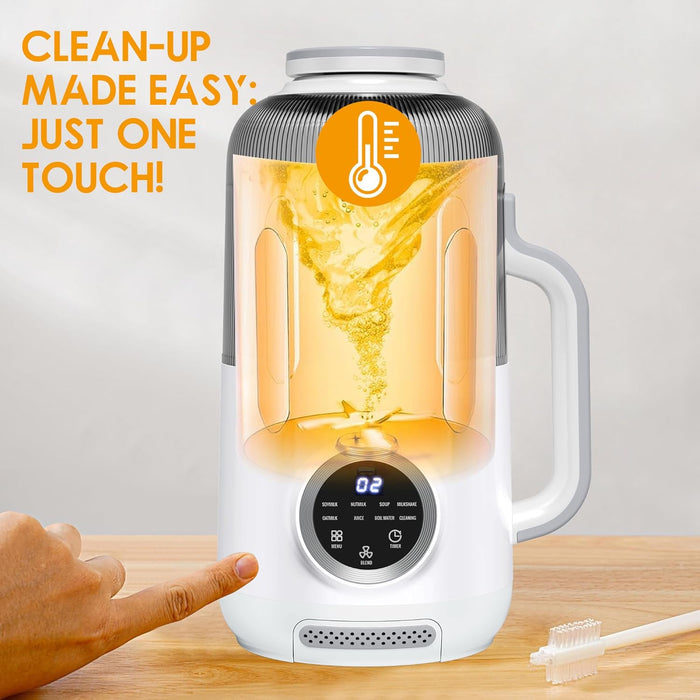 Bigleap 8-in-1 Nut Milk Maker, Electric Bean Milk Machine，40oz Blender with Delay Start, Auto-Clean, Keep Warm, White