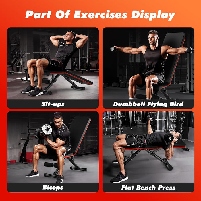 Bigleap Adjustable Weight Bench for Home Gym, 9-Position Incline/Decline, Foldable, 795LBS Capacity Heavy Duty Workout Bench for Full Body Training